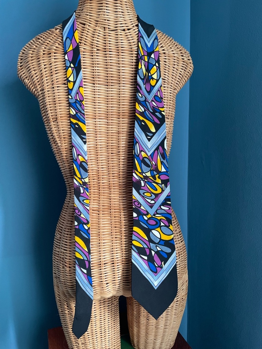 Rush Limbaugh Silk Tie Abstract Pattern Purple Yellow USA